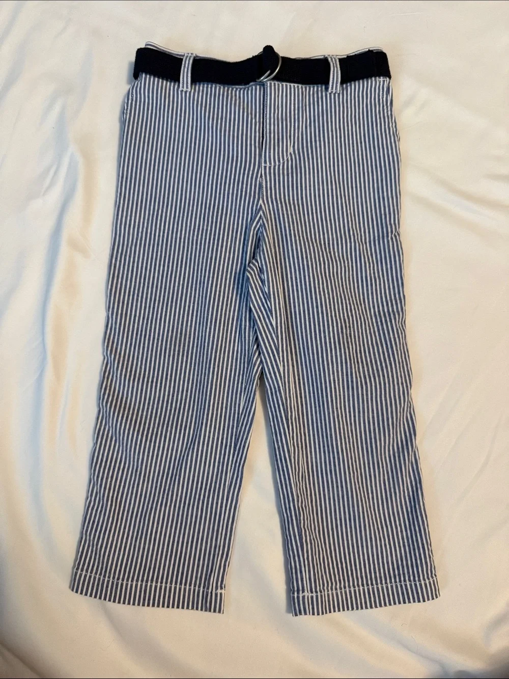 Ralph Lauren Navy and White Seersucker Baby Boy Pants.
